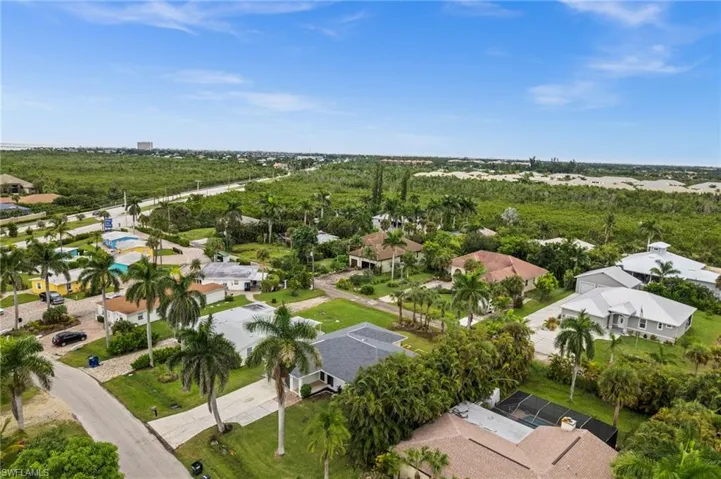 Aerial view of residential area