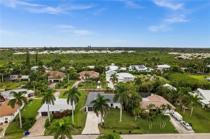 Aerial perspective of suburban area
