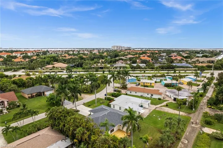 Aerial view of residential area
