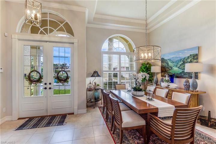 Front door entry and formal dining area