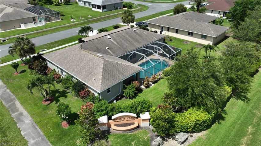 Aerial view of residential area