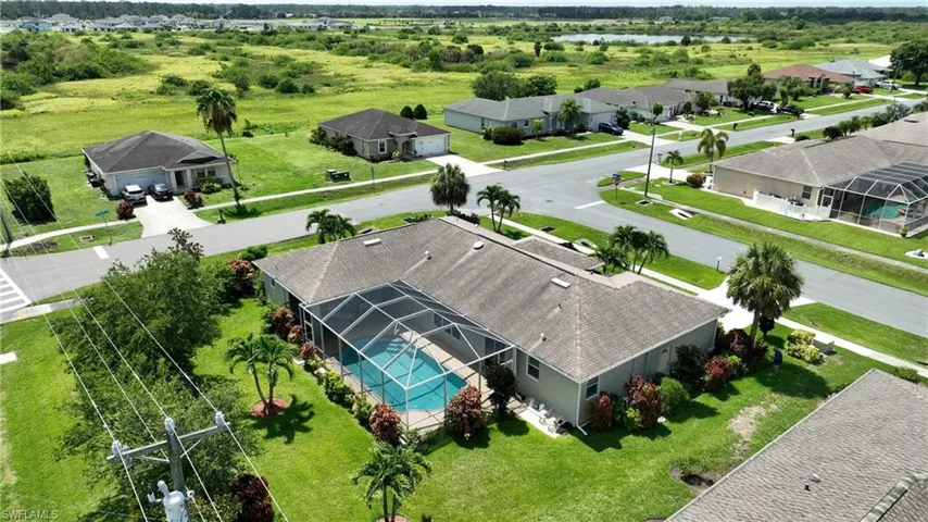 Aerial view of residential area