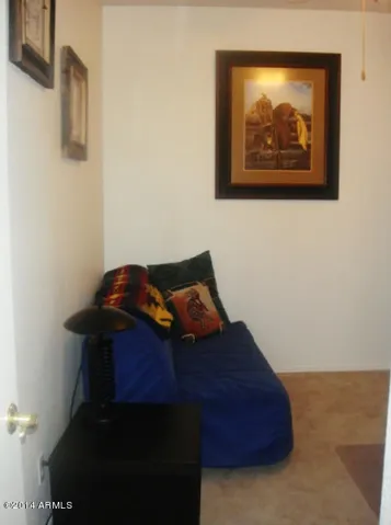 Futon [linens provided] + desk area