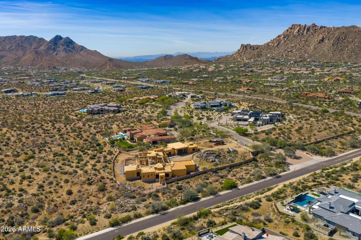 Views to the south of the McDowell Mountains and Troon Mountain. Construction progress as of 3/15/2026.