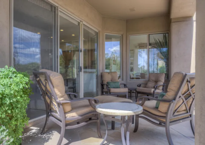 Outdoor seating from family room