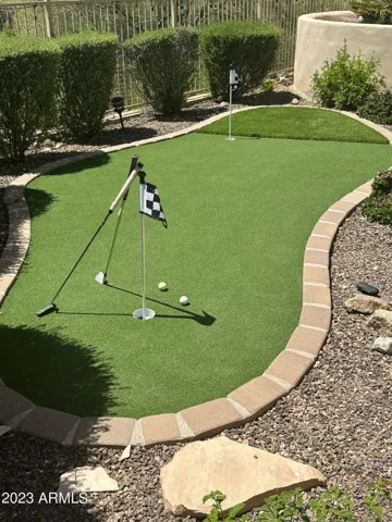 Putting green in the back yard