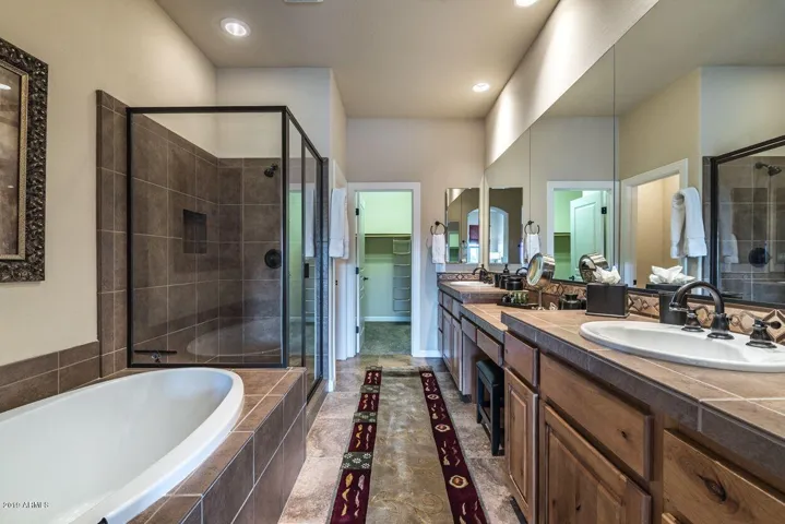 Master bathroom and large walk in closet