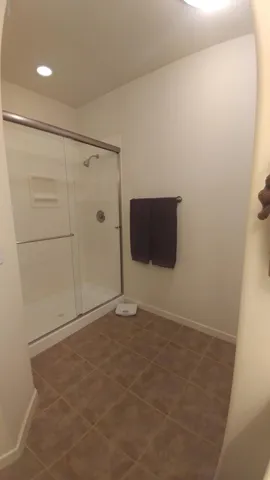 Master bathroom step in shower