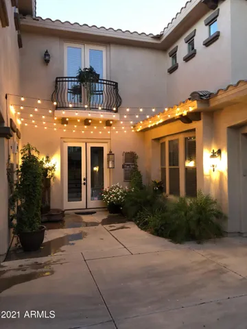 Side entrance and courtyard