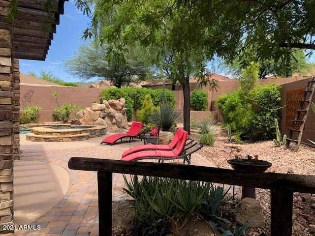 Backyard View to Spa and Pool