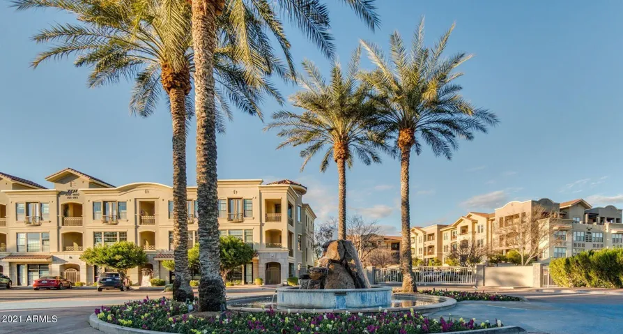 Walk to shops and restaurants from this desirable upscale gated community in Paradise Valley, AZ.