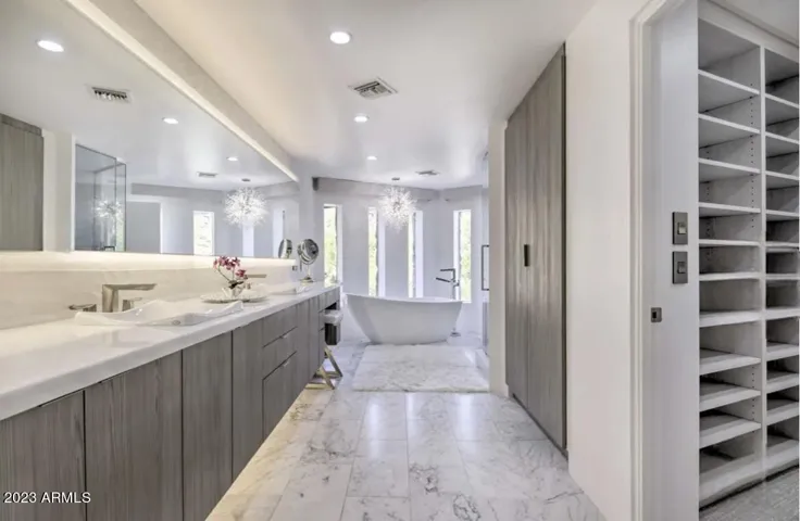 heated floors and high tech shower/toilet features