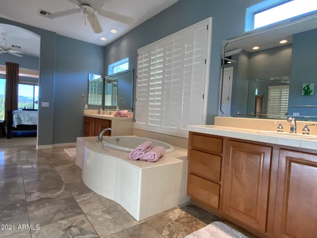 Primary Bath with Garden Tub, Dual Vanities, Walk-In Shower and Walk-In Closet