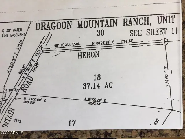 BIG ROAD FRONTAGE ON HERON PL & DRAGOON MOUNTAIN RANCH ROAD