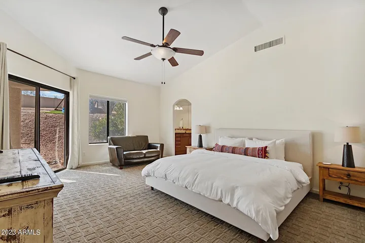 Master bedroom. King sized bed. 55" Smart TV
