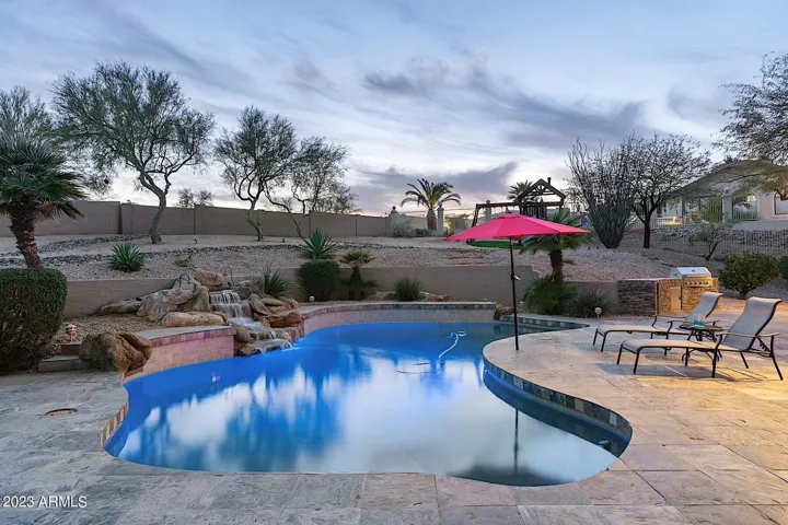 Backyard after the sun sets