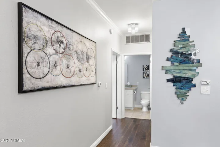 Leading To Guest Bed & Bath/ Laundry On Right