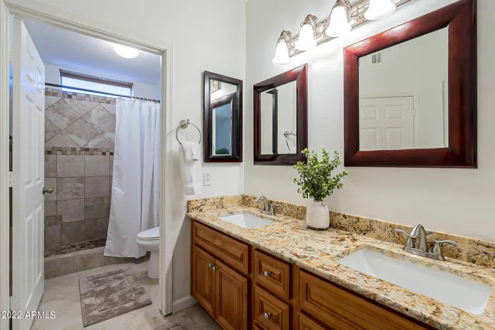 Granite and custom tiled shower