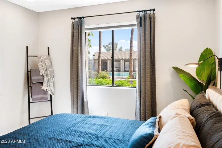 View of the pool from primary suite bedroom!