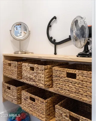 Baskets for clothes storage and more amenities