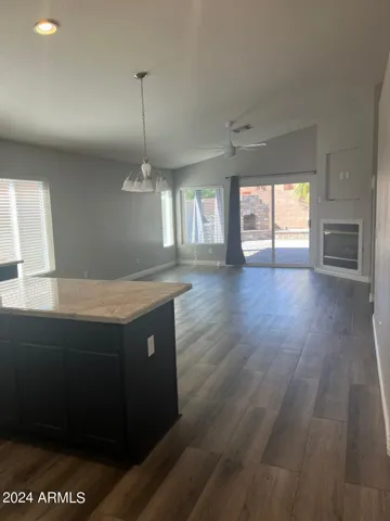 Looking into kitchen and family room