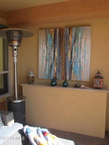 Artwork Adds to the Beauty of this Covered Patio