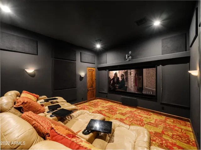 Private movie theater with recliner seating!