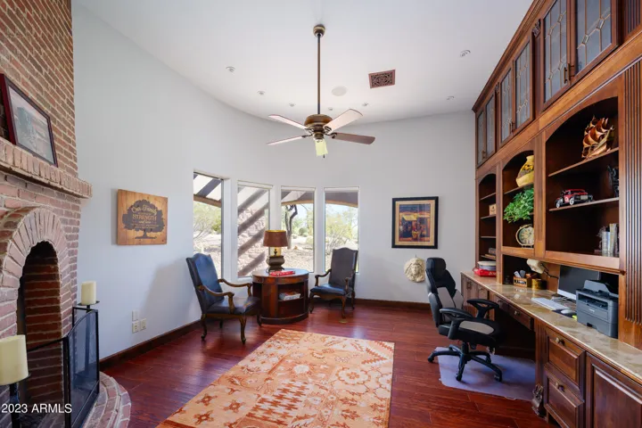 Private office with workspace, printer, and desktop monitor!