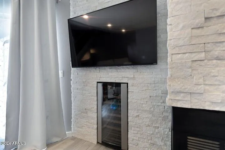 Family Room TV and wine cooler