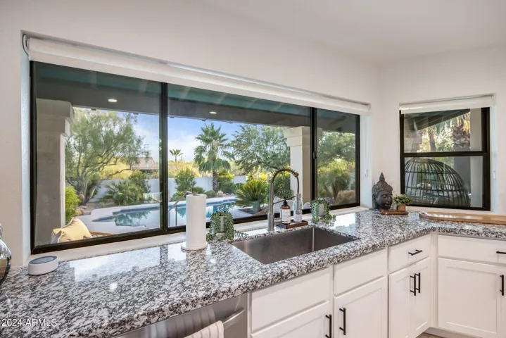 Views surround the kitchen
