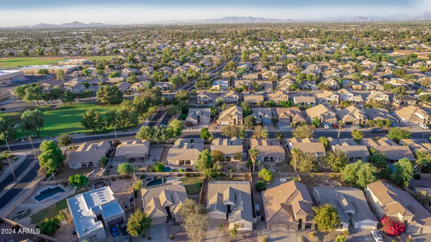 Drone view looking north.