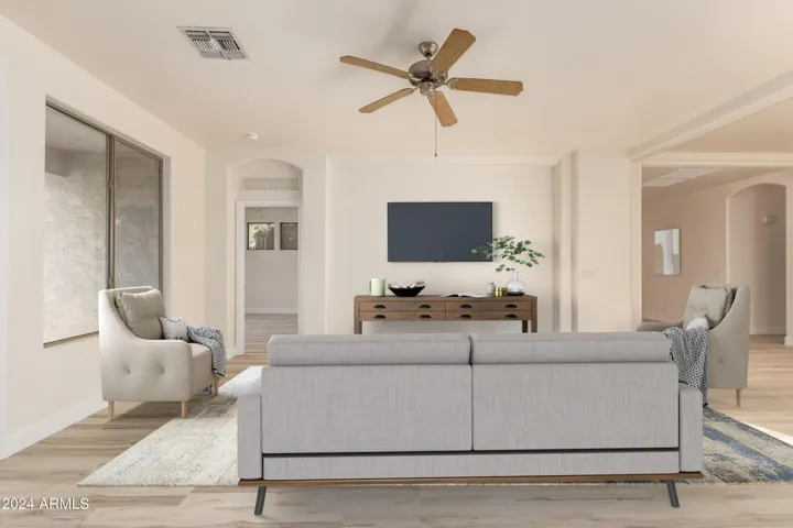 Great room staged.
