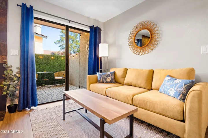 Living room with connected patio