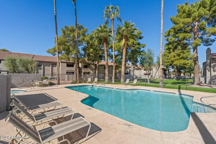 One of two community pools