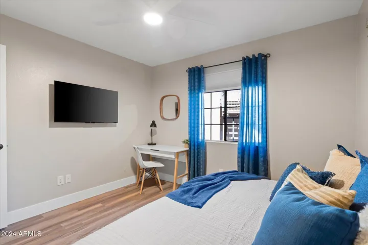 Second bedroom boasts 43" 4k Roku TV so you can enjoy all your online streaming services
