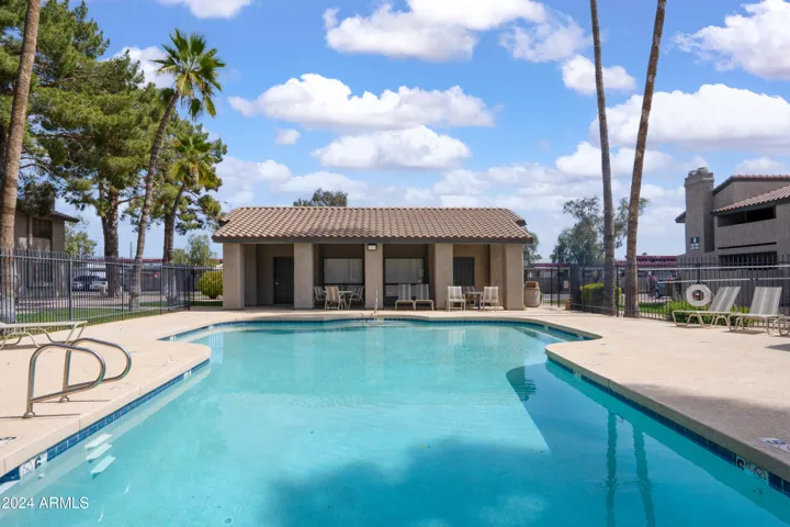 One of two community pools