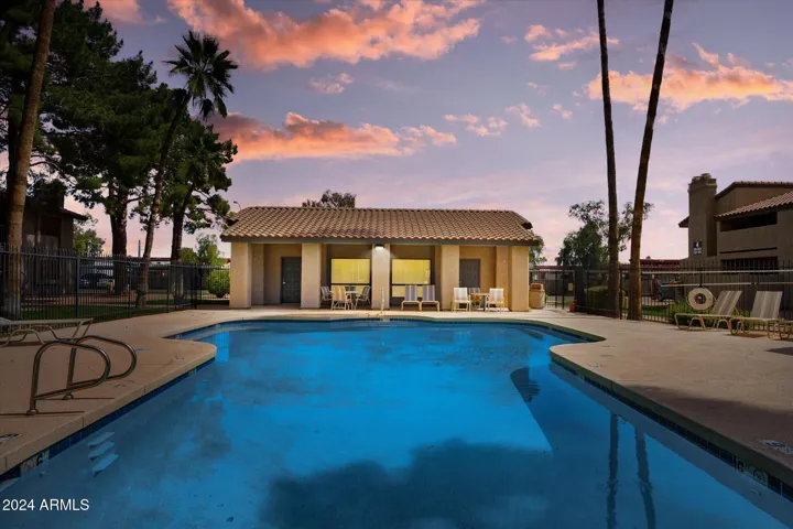 One of two community pools