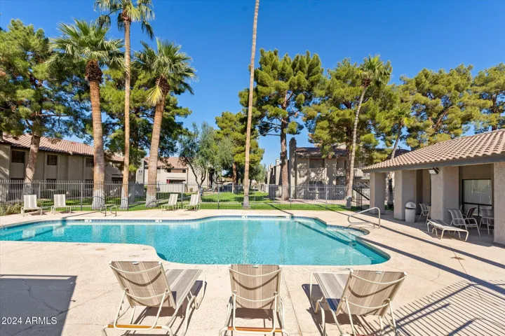One of two community pools