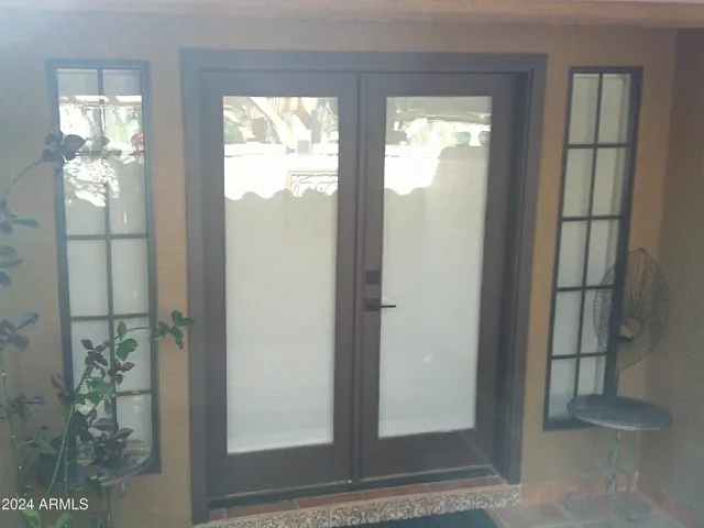 Garden sanctuary entrance to master suite bathroom