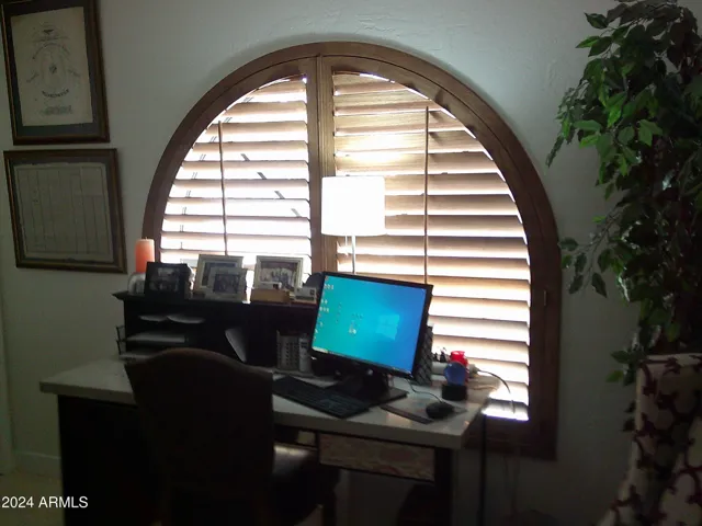 Desk area with computer available