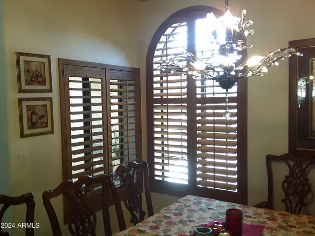 Dining Room has vaulted tongue and groove ceilings