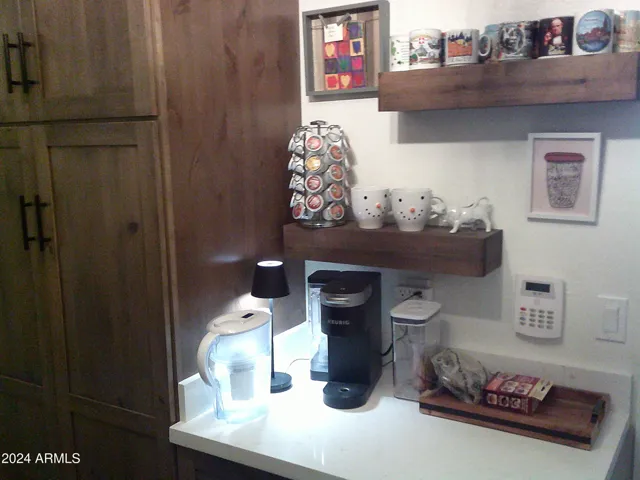 Coffee bar and pantry adjacent to kitchen