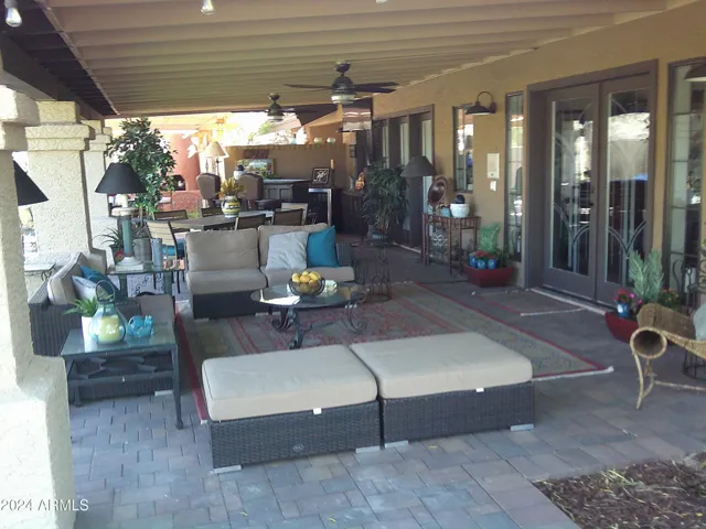 Huge covered back patio