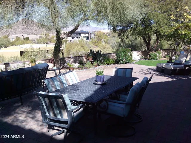 Backyard dining area