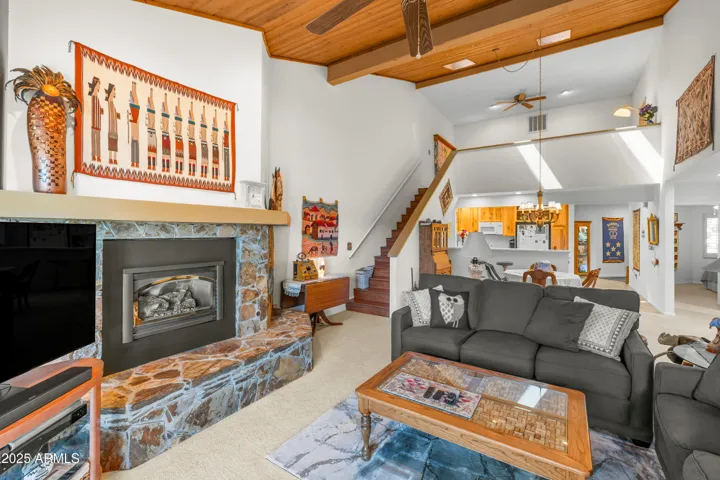 BEAUTIFUL STONE FIREPLACE
