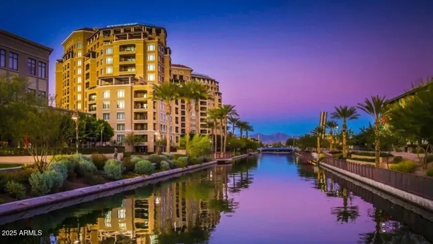 Waterfront exterior night view