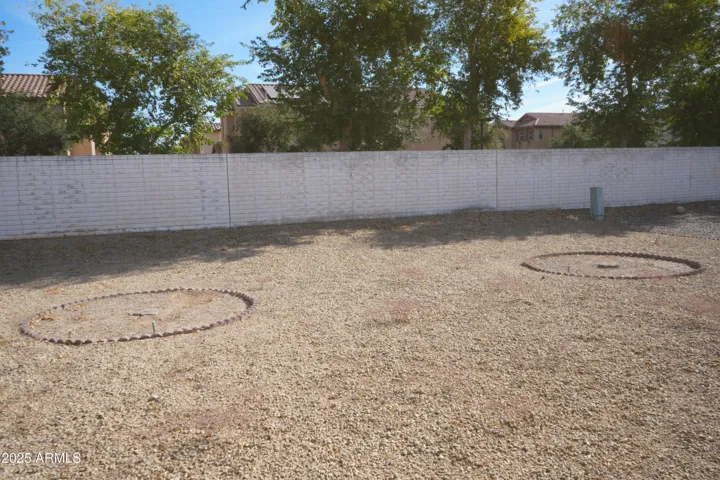 Back yard with the Block Wall.