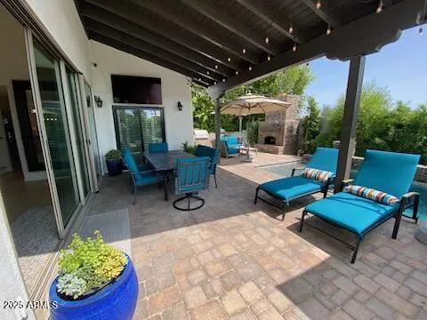 Great for outdoor dining and entertaining with party lights and misters too!