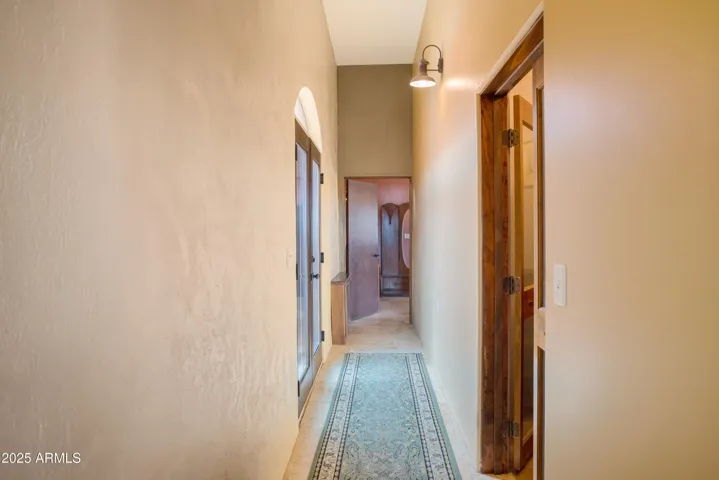 Hallway to boudoir bathroom.