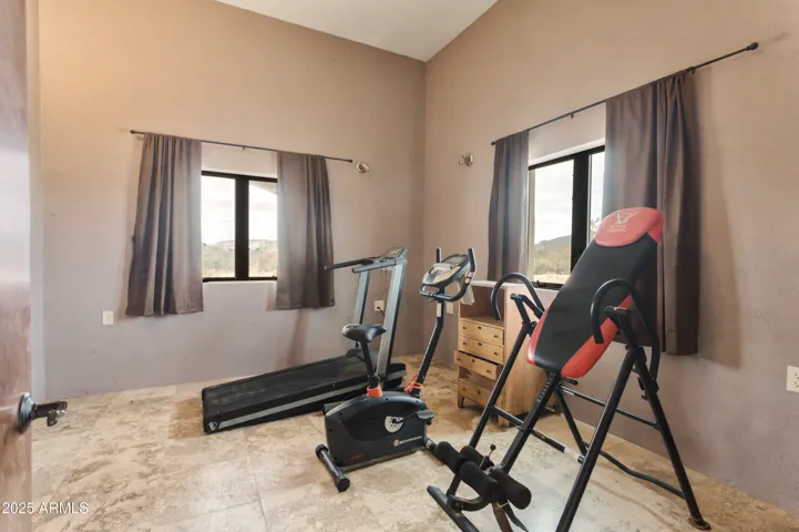 Third bedroom, currently a workout space.